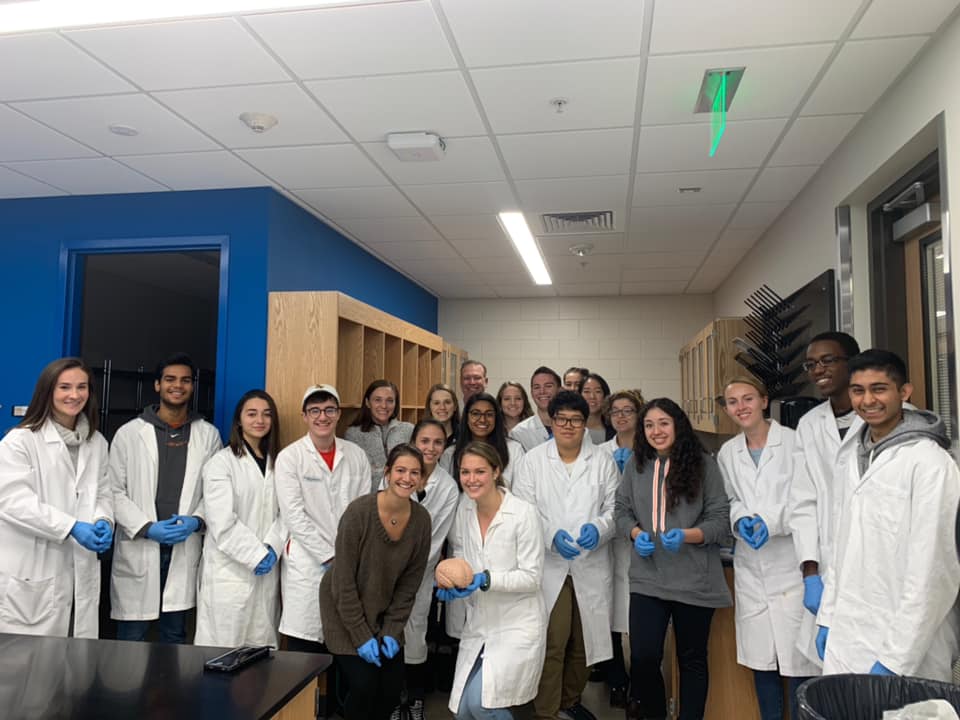 Georgia Tech's Neuroscience Club in Adam Decker's anatomy class. (photo taken pre-Covid)