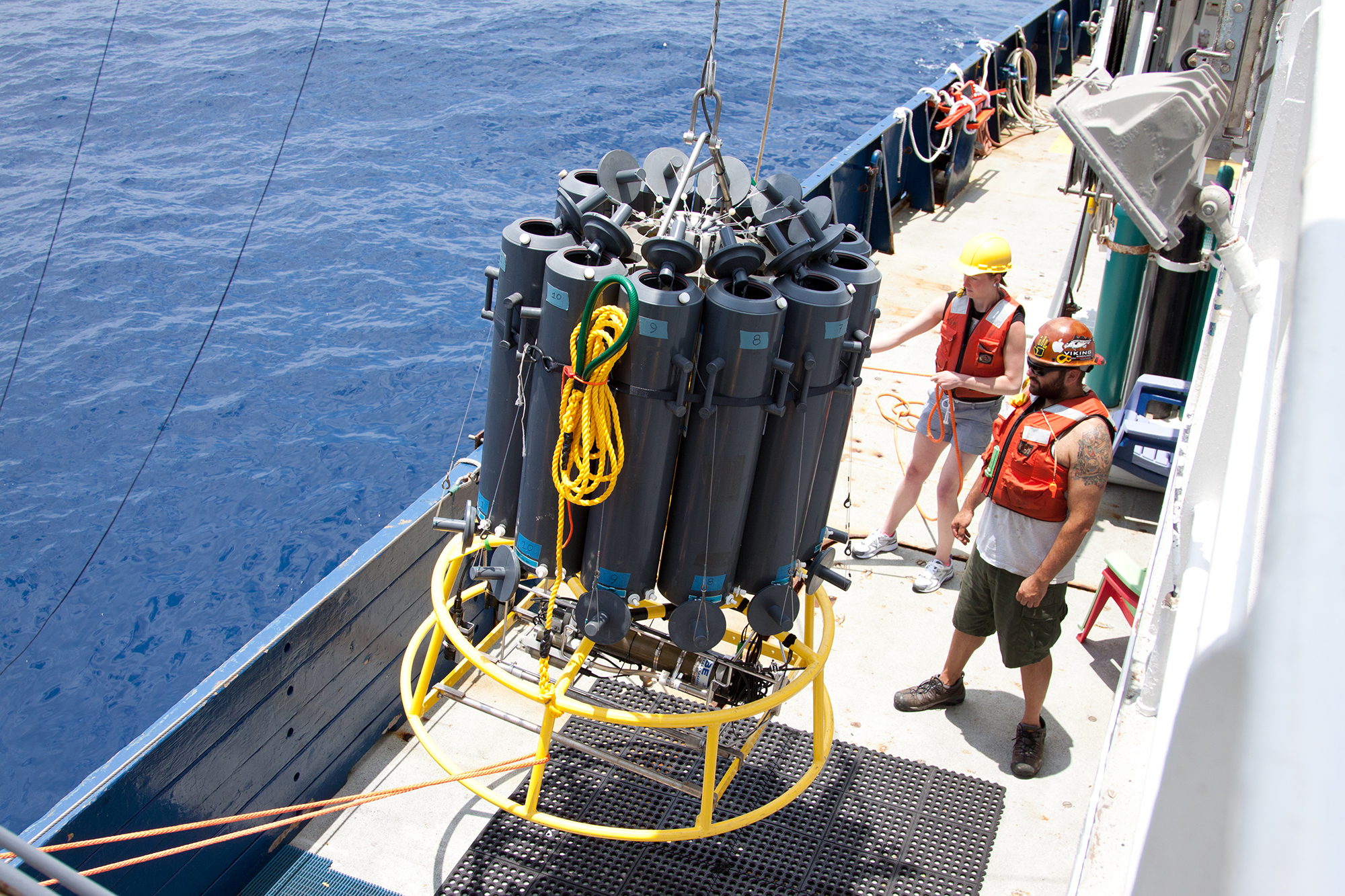 Deep sea microbe collector readied