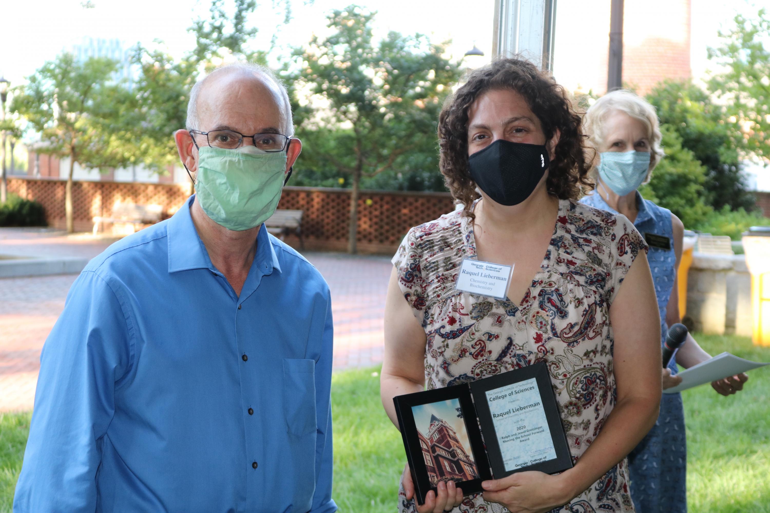 School of Chemistry and Biochemistry professor and chair M.G. Finn and Gretzinger Moving Forward Award winner Raquel Lieberman (Photo Renay San Miguel)