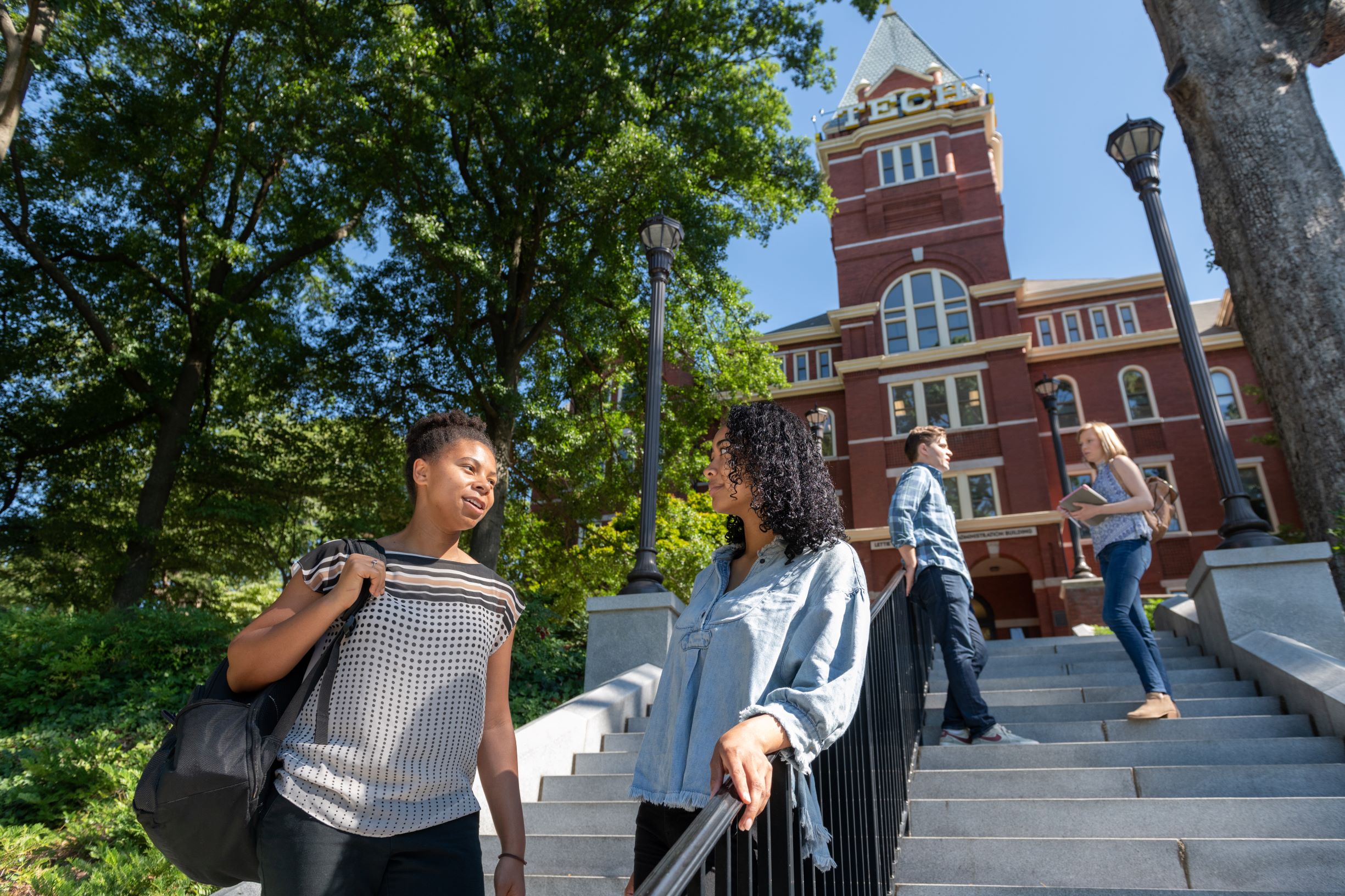 Students by Tech Tower