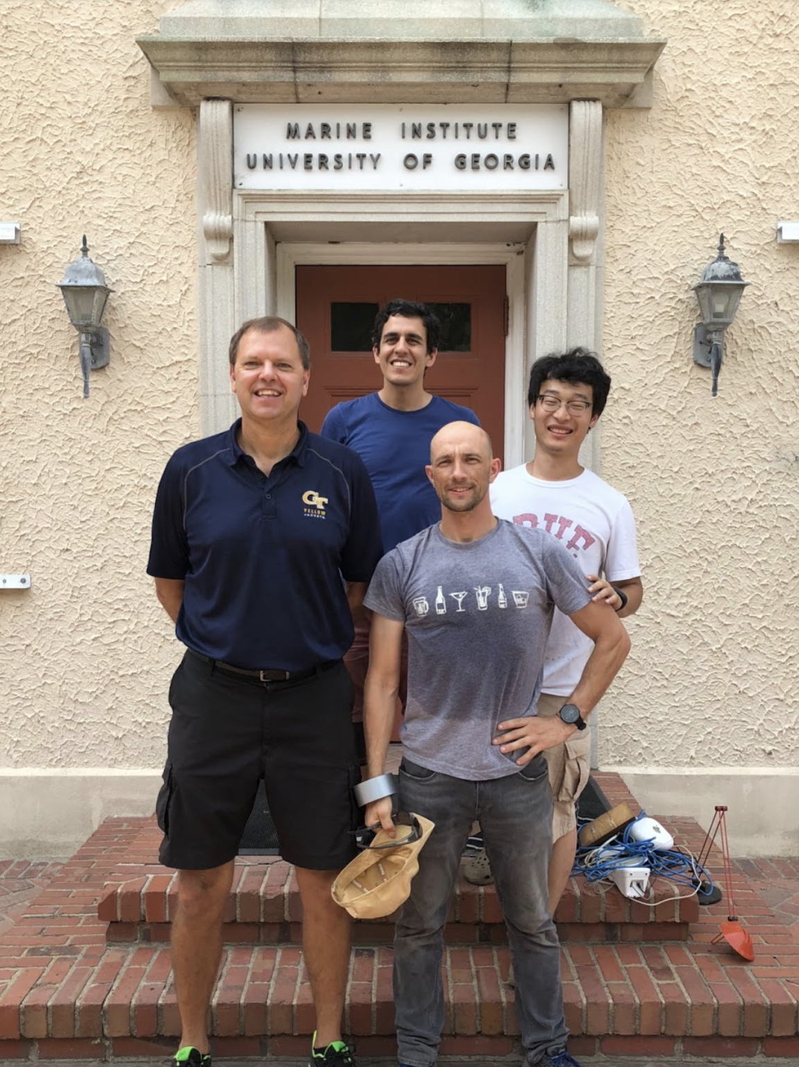 Clockwise from left: Researchers Joel Kostka, Jose Rolando, Tianze Song, Max Kolton. (Photo: Joel Kostka Lab)