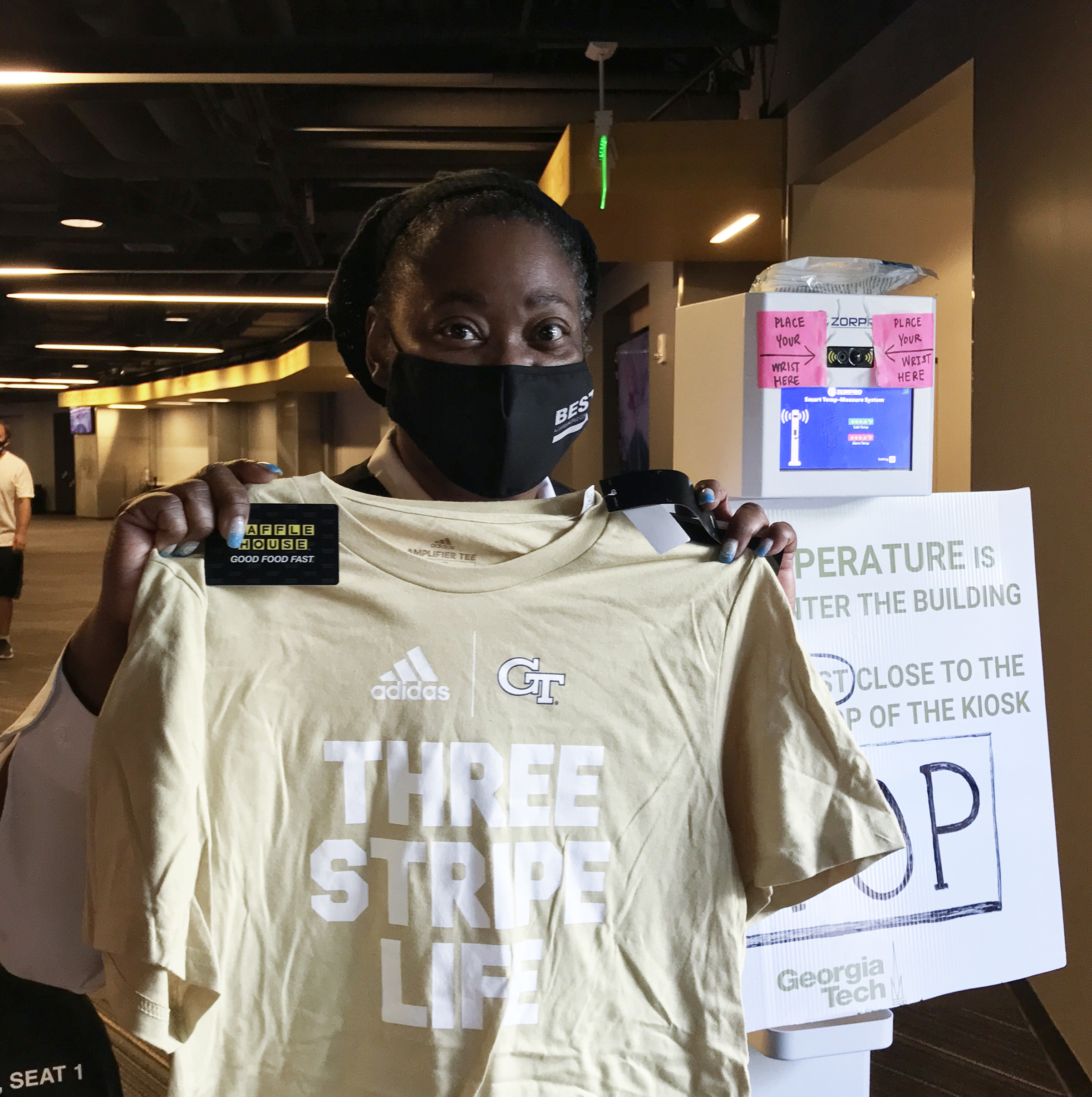 Ms. Keresa, a staff member with Georgia Tech's Covid-19 campus vaccine clinic.