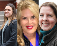 From left to right: Karla Haack, Kelly Sepcic Pfeil, Christa Sobon, new members of the College of Sciences Advisory Board 